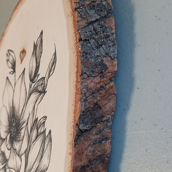 Magnolia Blooms on Basswood Slab Hand Crafted Original Unique Art #eshopchicago - Picture 2 of 9